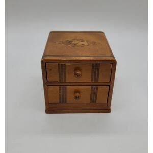 Occupied Japan Vintage Miniature Wooden Jewelry/trinket Chest